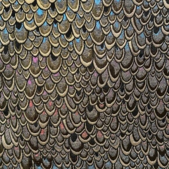 Retro Metallic Brocade Guided by Glistening Grace Coat with fur collar  - NWT - Picture 3 of 16